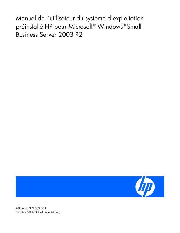 Guide utilisation HP PROLIANT ML310 G3 SERVER  de la marque HP