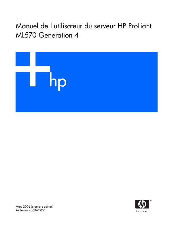 Guide utilisation HP PROLIANT ML570 G4 SERVER  de la marque HP