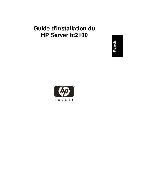 Guide utilisation HP SERVER TC2100  de la marque HP