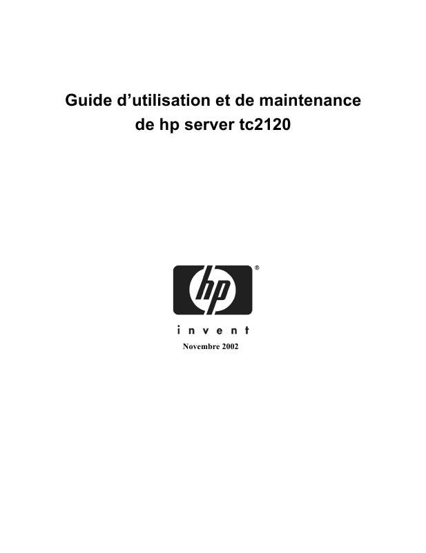 Guide utilisation HP SERVER TC2120  de la marque HP