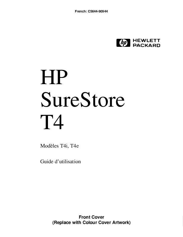 Guide utilisation HP SURESTORE T4 TAPE DRIVE  de la marque HP