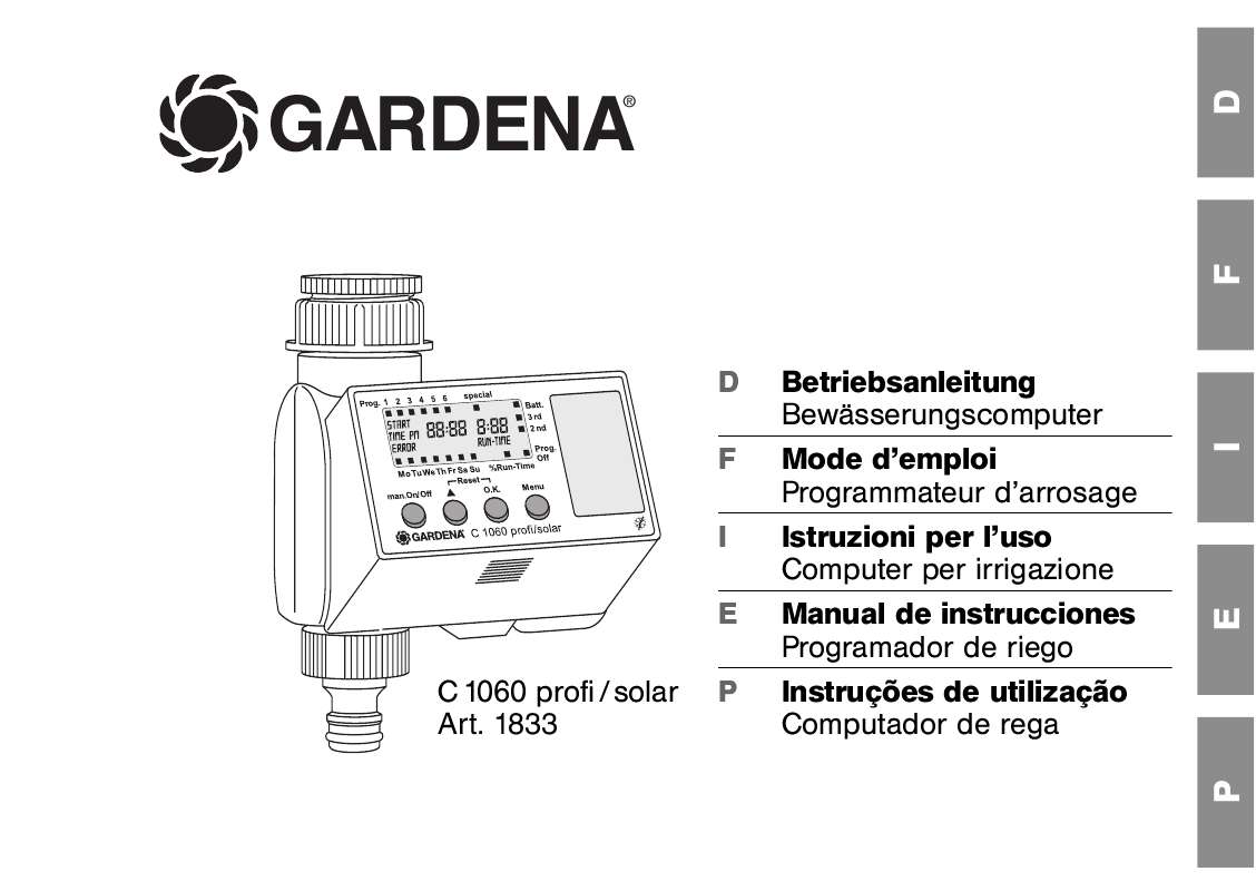 Guide utilisation GARDENA C1060 PROFI  de la marque GARDENA