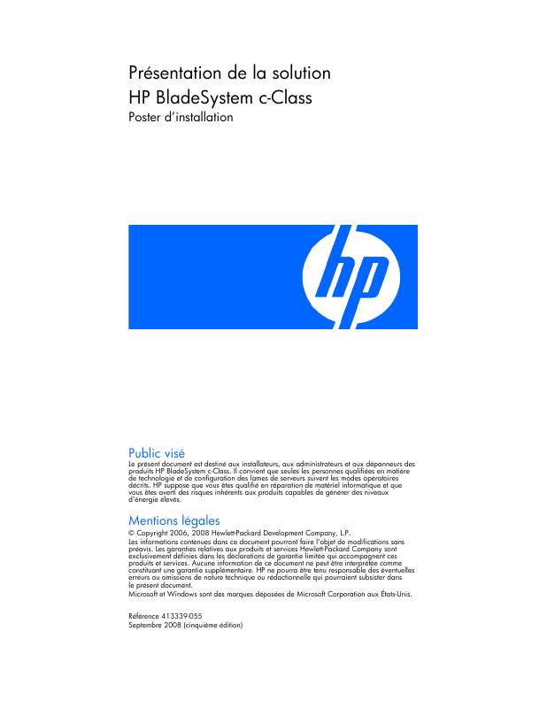 Guide utilisation HP GBE2C ETHERNET BLADE SWITCH FOR C-CLASS BLADESYSTEM  de la marque HP