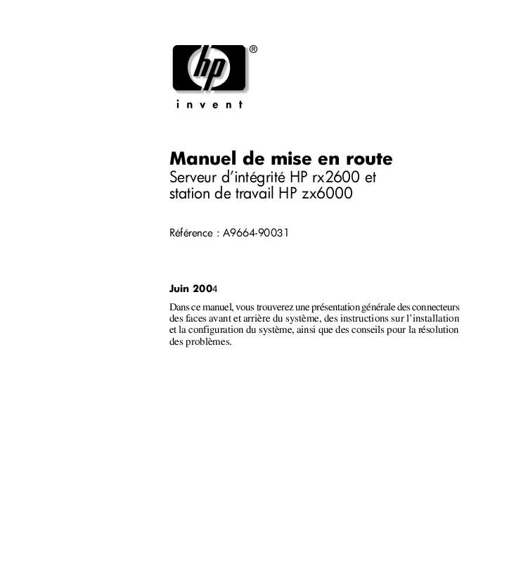 Guide utilisation HP INTEGRITY RX4640 SERVERS  de la marque HP