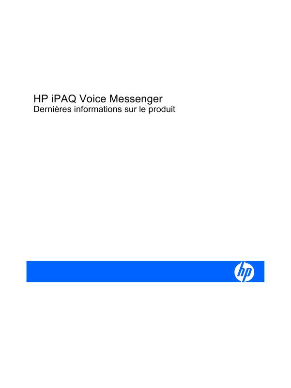 Guide utilisation HP IPAQ VOICE MESSENGER  de la marque HP