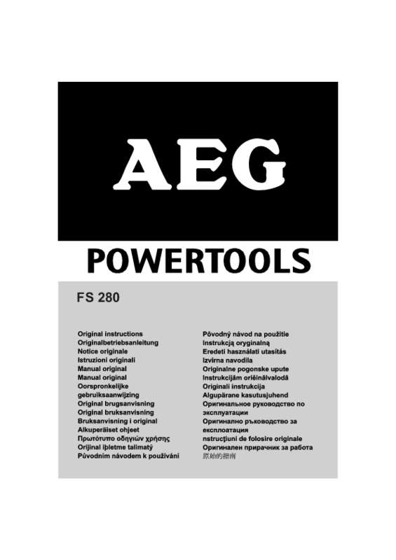 Guide utilisation AEG FS280  de la marque AEG