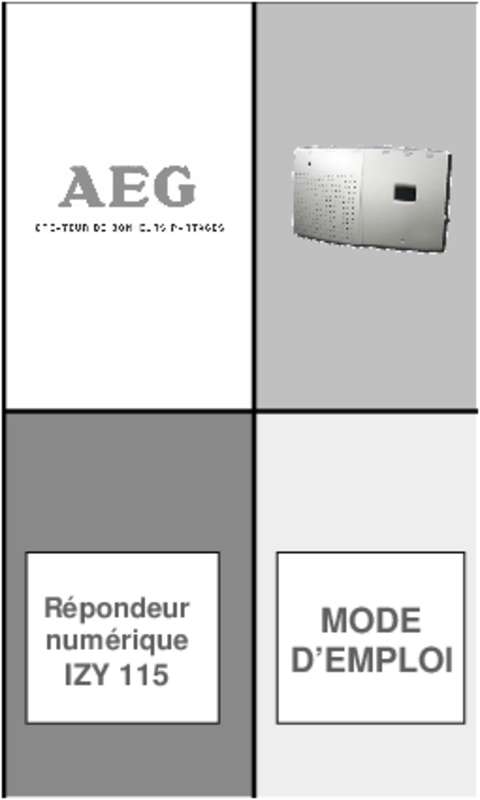 Guide utilisation  AEG IZY 115  de la marque AEG