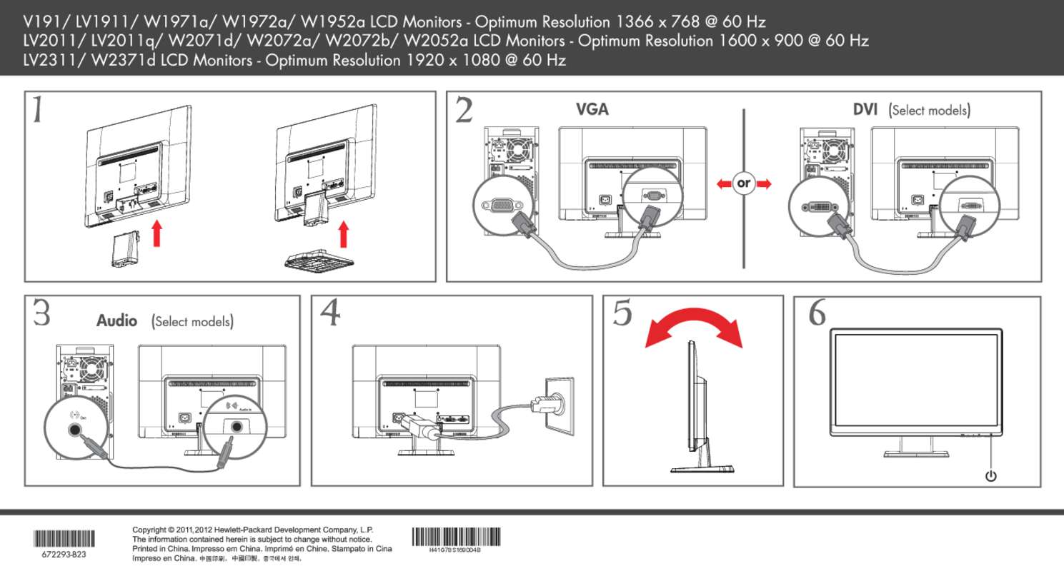 Guide utilisation HP W2072A (B5M13AA)  de la marque HP