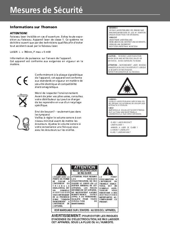 Guide utilisation  THOMSON DPL911VD  de la marque THOMSON