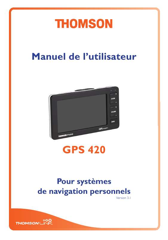 Guide utilisation THOMSON GPS 420F  de la marque THOMSON