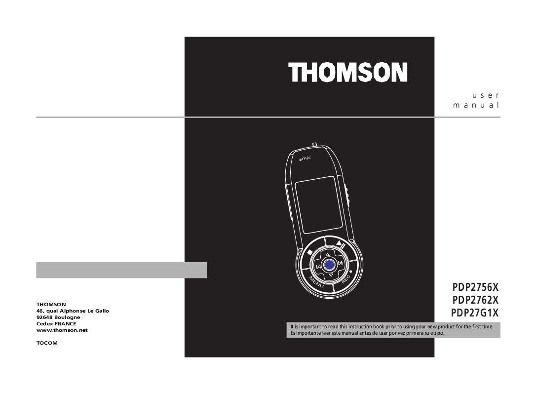 Guide utilisation THOMSON PDP2756  de la marque THOMSON