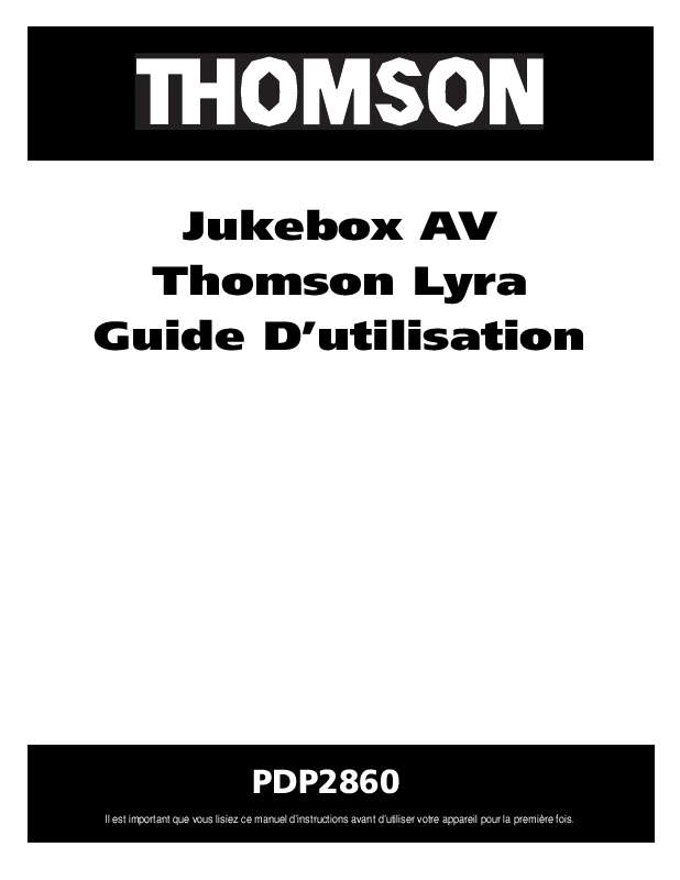Guide utilisation THOMSON PDP2860  de la marque THOMSON