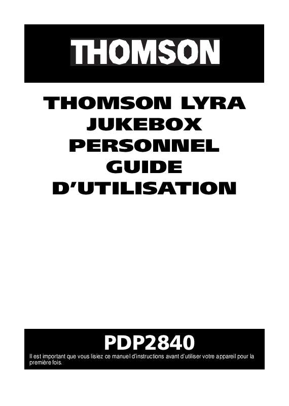 Guide utilisation THOMSON PDP2840  de la marque THOMSON