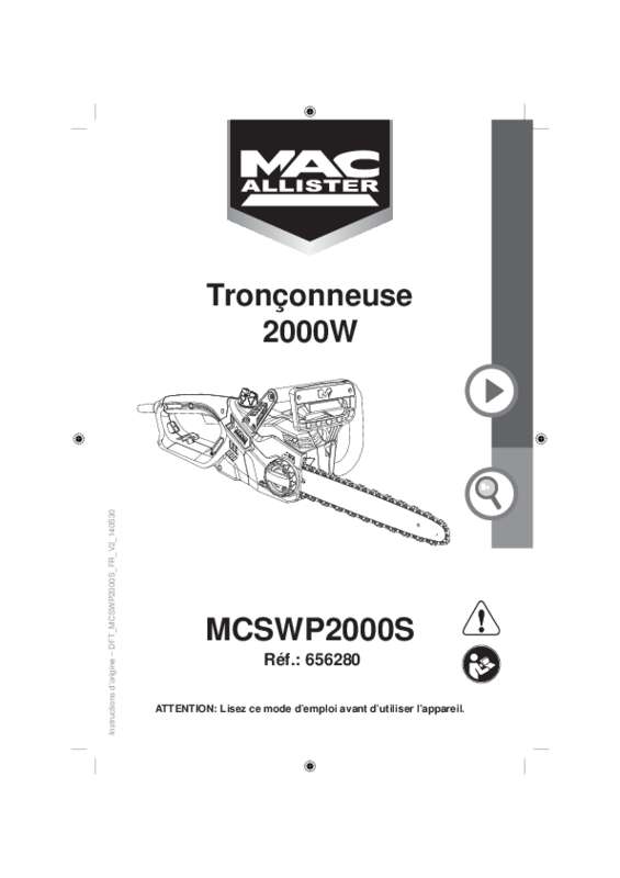 Guide utilisation MAC ALLISTER MCSWP2000S  de la marque MAC ALLISTER