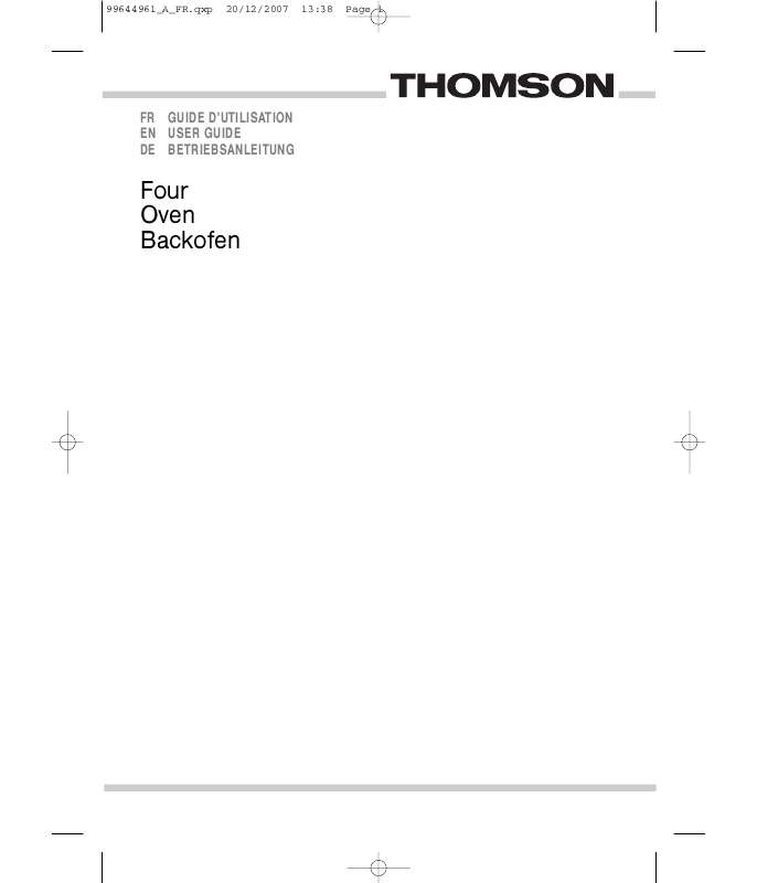 Guide utilisation THOMSON BOT68MXD de la marque THOMSON