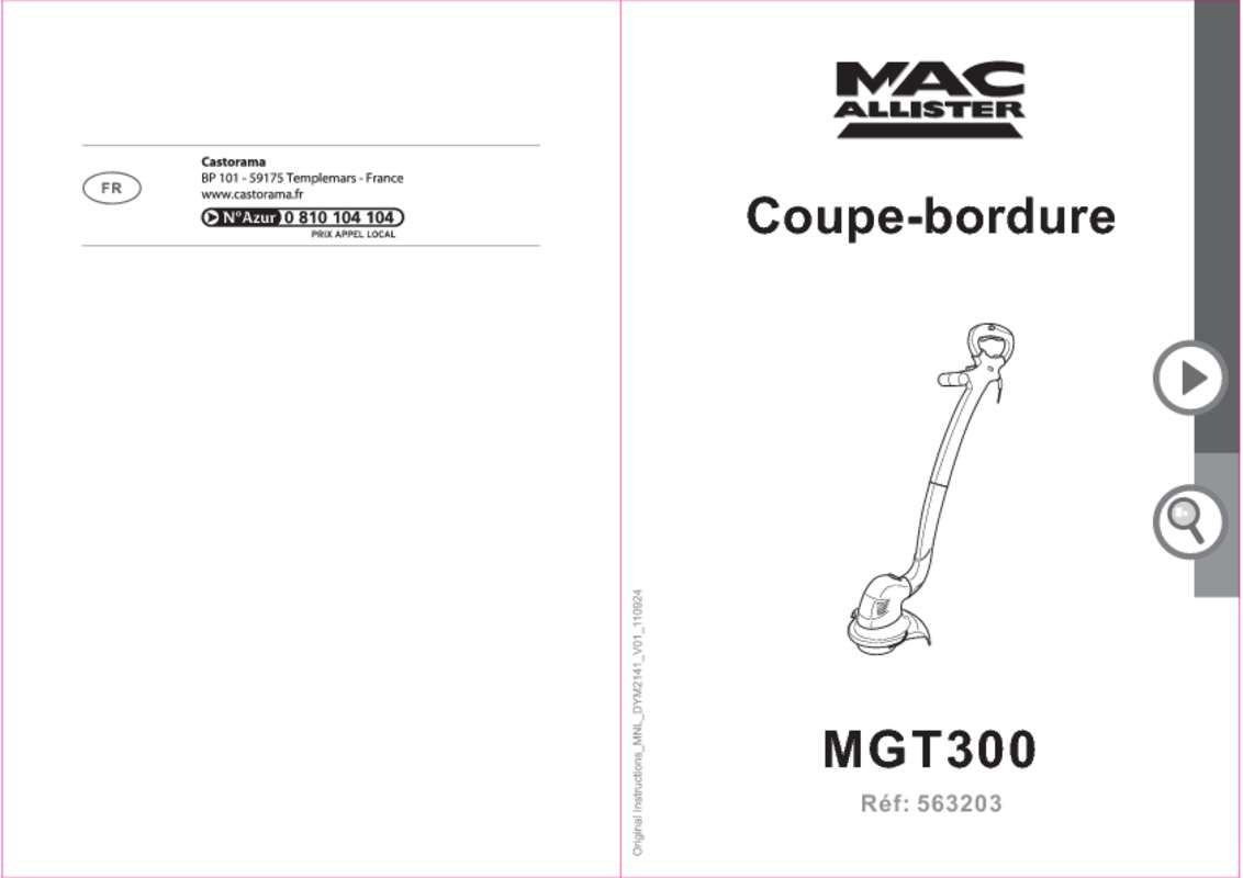 Guide utilisation MAC ALLISTER MGTP300  de la marque MAC ALLISTER