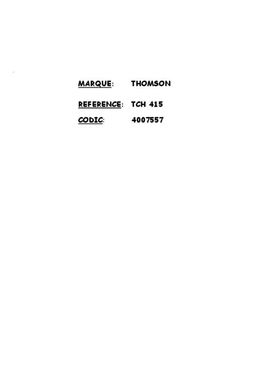 Guide utilisation THOMSON TCH 415 de la marque THOMSON