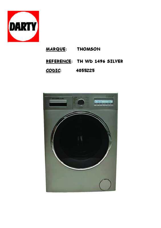 Guide utilisation THOMSON TH WD 1496  de la marque THOMSON