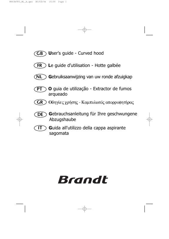 Guide utilisation BRANDT AD426BE1 de la marque BRANDT