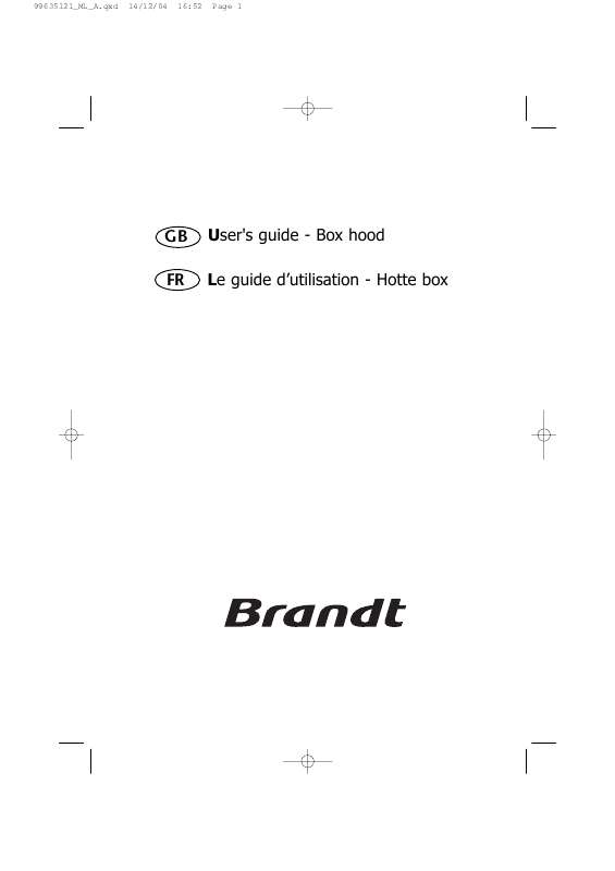 Guide utilisation BRANDT AD519XP1 de la marque BRANDT