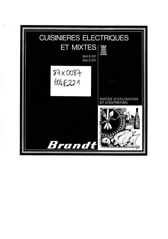 Guide utilisation BRANDT 604D22  de la marque BRANDT