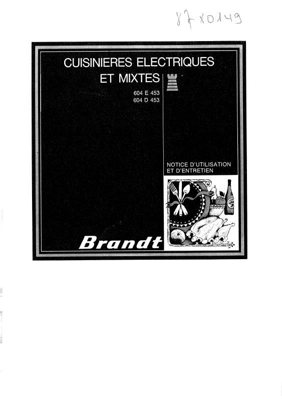 Guide utilisation BRANDT 604D45  de la marque BRANDT
