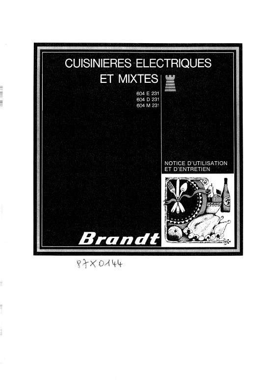 Guide utilisation BRANDT 604M23  de la marque BRANDT