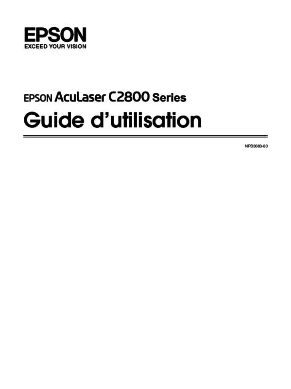 Guide utilisation EPSON ACULASER C2800DTN  de la marque EPSON