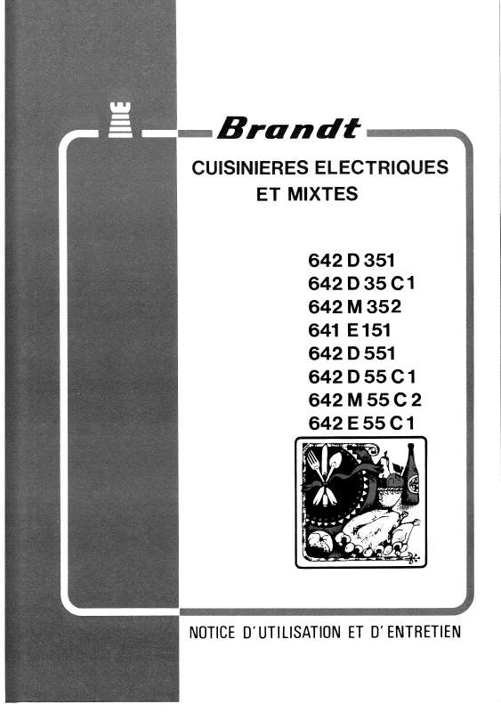 Guide utilisation BRANDT 642D55C  de la marque BRANDT