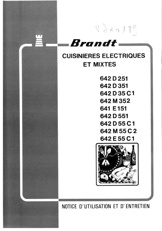 Guide utilisation BRANDT 642M55C  de la marque BRANDT