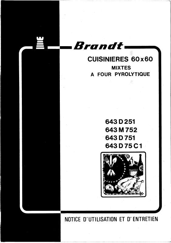 Guide utilisation BRANDT 643D25  de la marque BRANDT