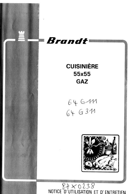 Guide utilisation BRANDT 64G31C  de la marque BRANDT