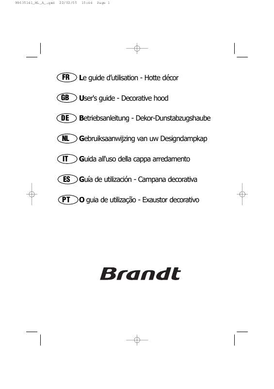 Guide utilisation BRANDT AD549XE1 de la marque BRANDT