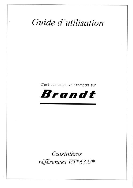 Guide utilisation BRANDT ETB632  de la marque BRANDT