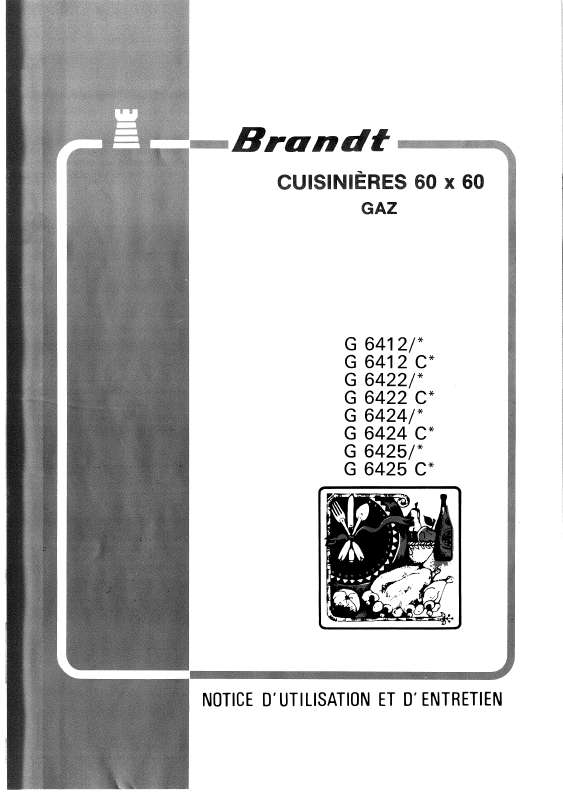 Guide utilisation BRANDT G6412  de la marque BRANDT