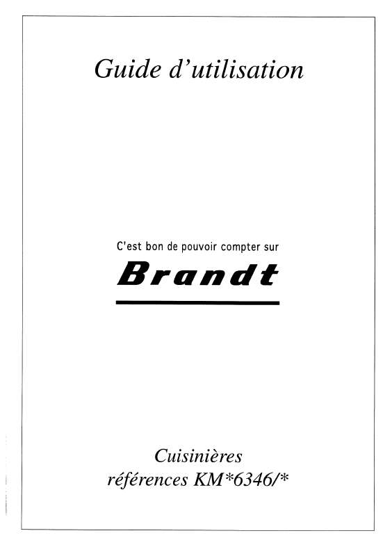 Guide utilisation BRANDT GC500  de la marque BRANDT