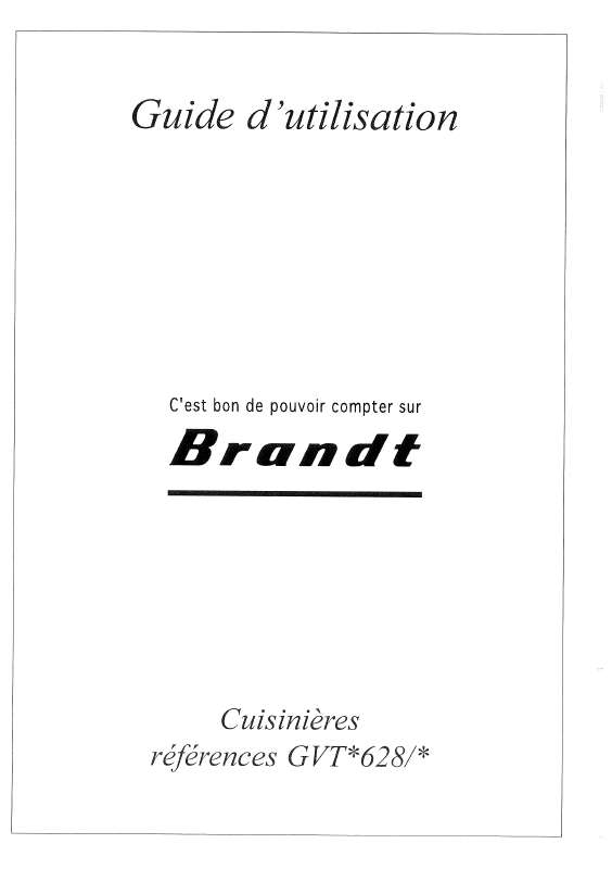 Guide utilisation BRANDT GVTB628  de la marque BRANDT