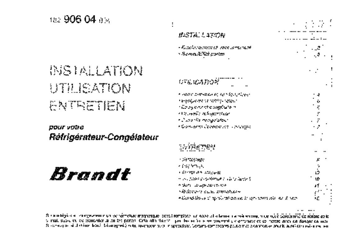 Guide utilisation  BRANDT ADF250C  de la marque BRANDT