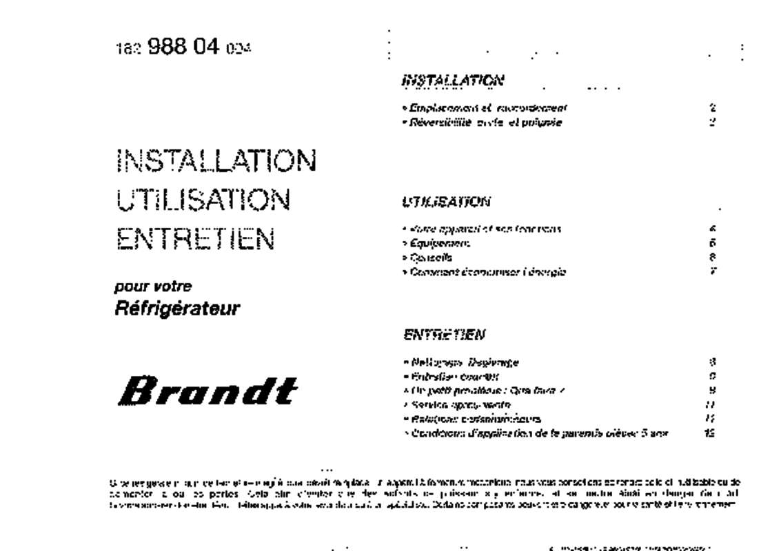 Guide utilisation  BRANDT AS310  de la marque BRANDT