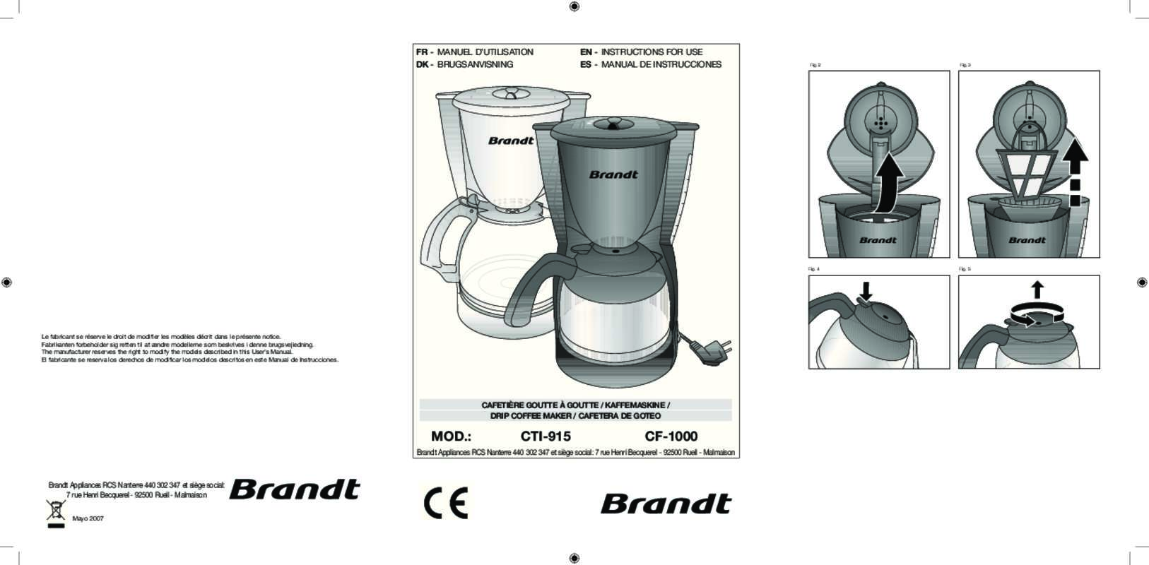 Guide utilisation  BRANDT CTI-915  de la marque BRANDT