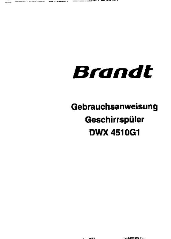 Guide utilisation  BRANDT DWX4510G1  de la marque BRANDT