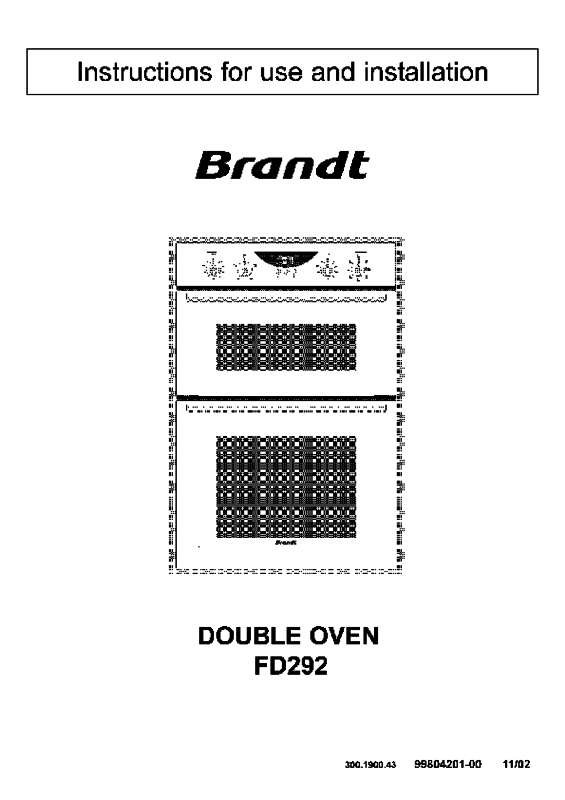 Guide utilisation  BRANDT FD292XU1  de la marque BRANDT