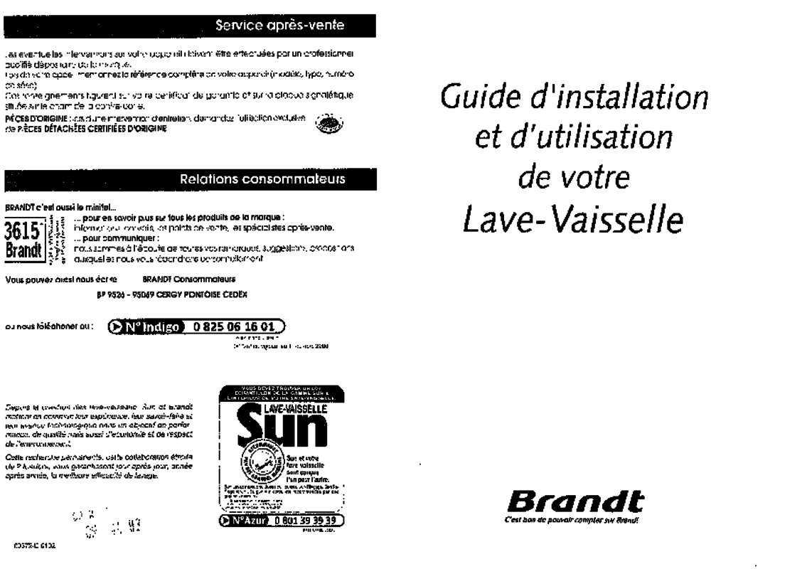 Guide utilisation  BRANDT LI505X  de la marque BRANDT