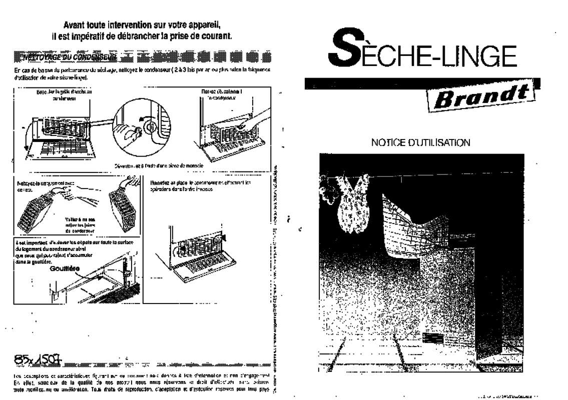 Guide utilisation  BRANDT SLC967  de la marque BRANDT
