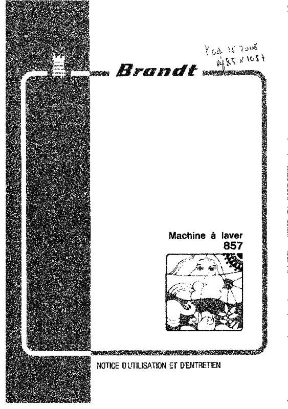 Guide utilisation  BRANDT STATO857  de la marque BRANDT