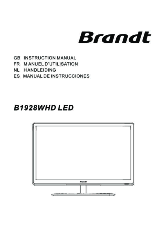 Guide utilisation BRANDT B1928WHD  de la marque BRANDT