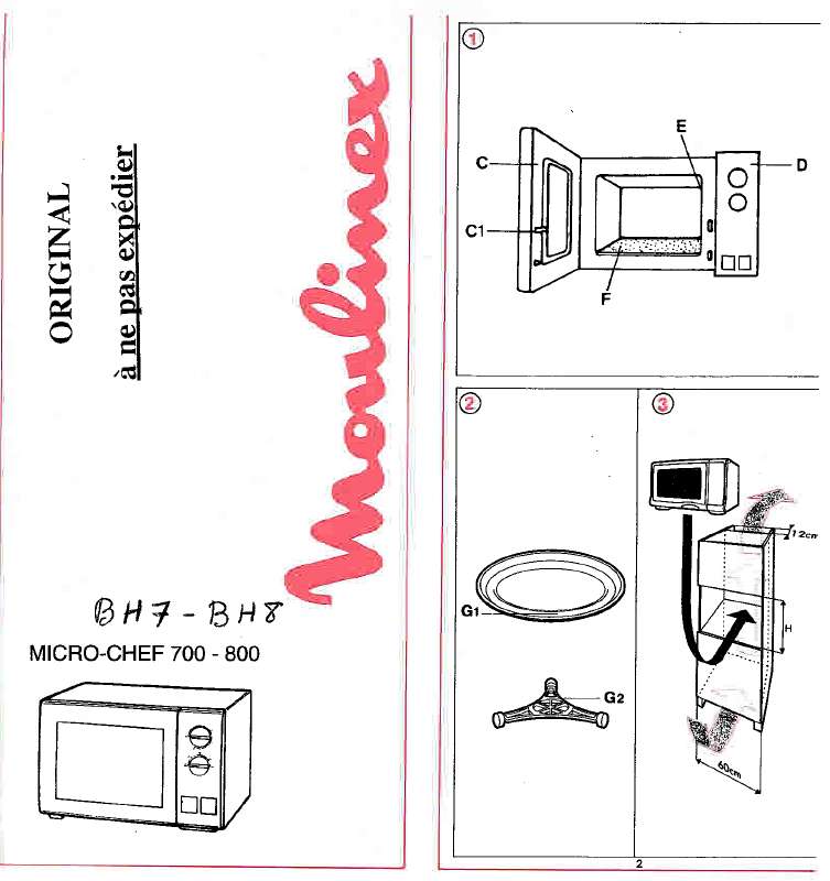 Guide utilisation MOULINEX MICROCHEF BH7 de la marque MOULINEX
