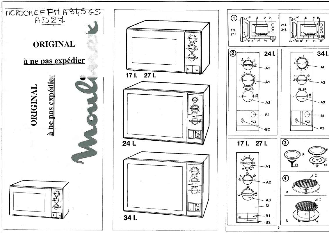 Guide utilisation MOULINEX MICROCHEF FMA945 de la marque MOULINEX