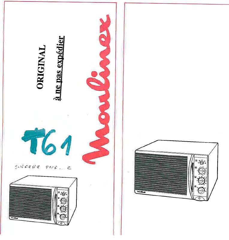 Guide utilisation  MOULINEX SUPREME T61  de la marque MOULINEX