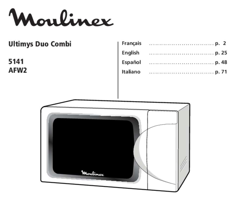 Guide utilisation  MOULINEX AFW2 ULTIMYS DUO COMBI  de la marque MOULINEX